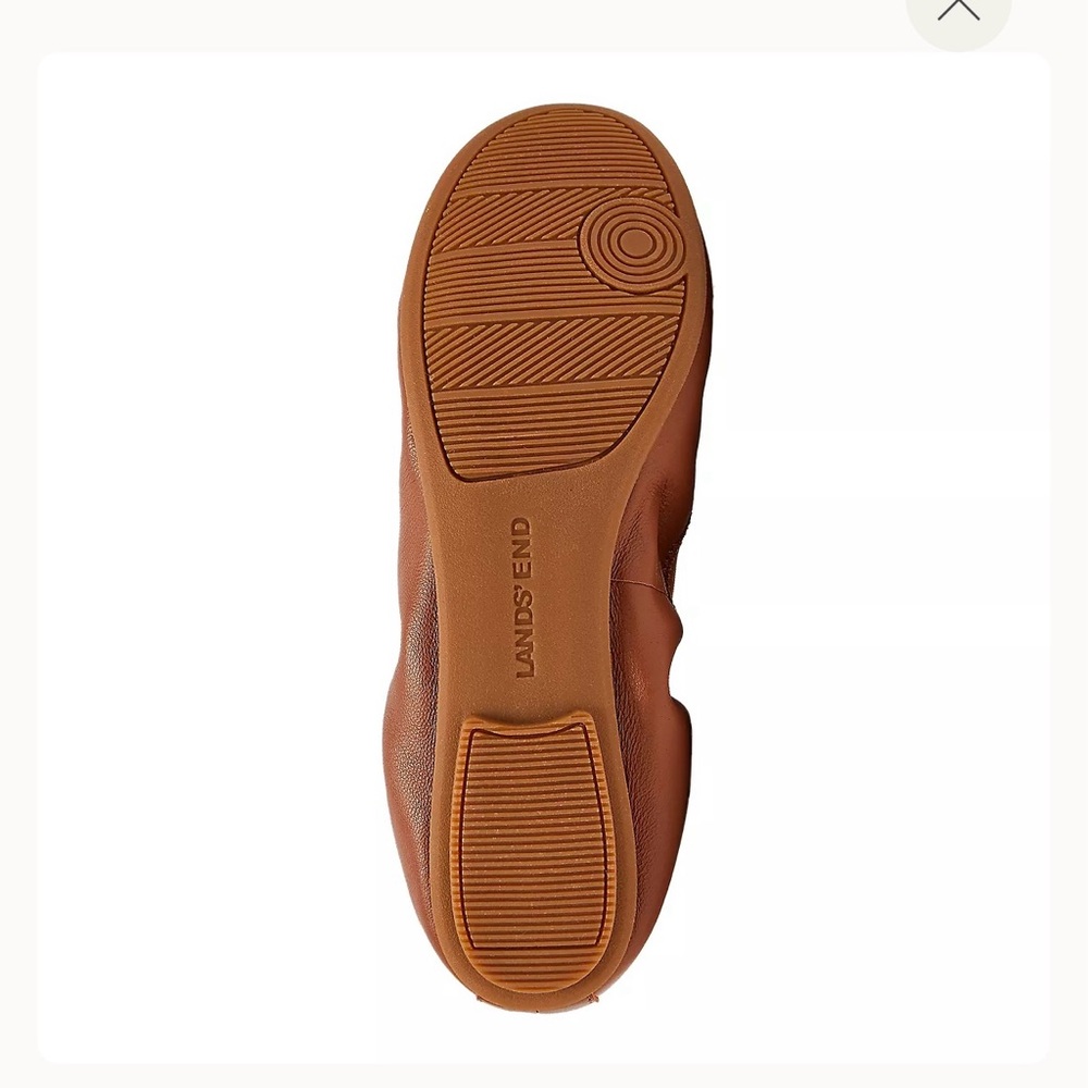 Lands end leather flats shoes Comfort Slip On Brown - Picture 7 of 7